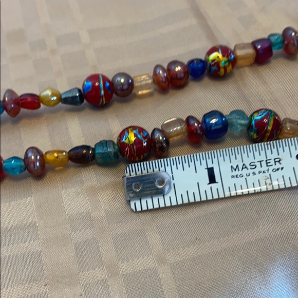 VTG hand strung multi color glass bead necklace - Picture 6 of 6